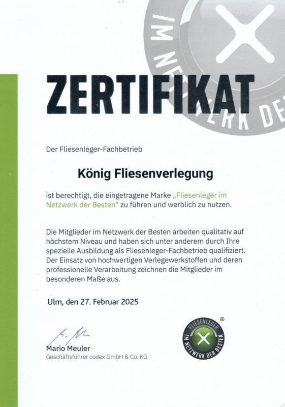 Urkunde CodexNetzwerkDerBesten