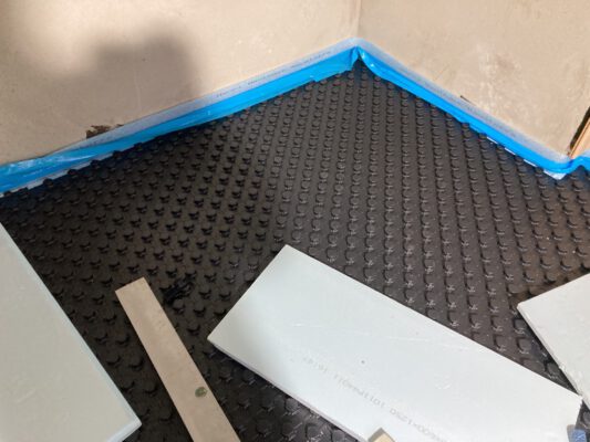 Vorbereitung für die Fußbodenheizung